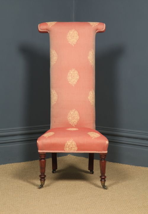 fig 5. Antique English Victorian Mahogany Prie Dieu Prayer Occasional Nursing Chair (Circa 1860)