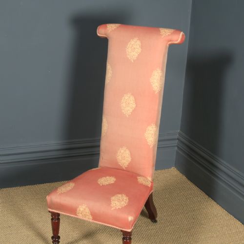 fig 1. Antique English Victorian Mahogany Prie Dieu Prayer Occasional Nursing Chair (Circa 1860)