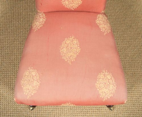 fig 4. Antique English Victorian Mahogany Prie Dieu Prayer Occasional Nursing Chair (Circa 1860)