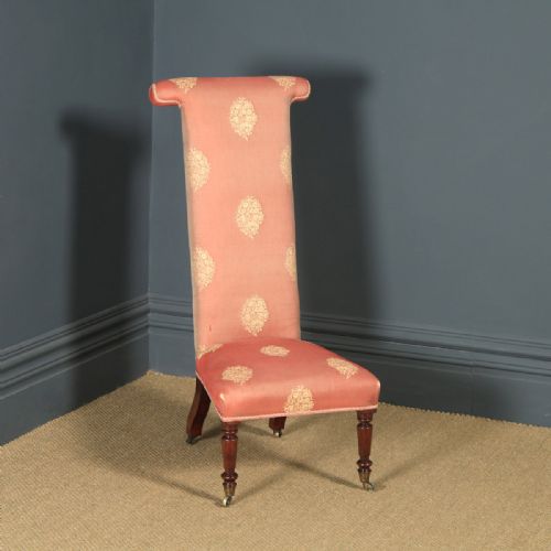 Antique English Victorian Mahogany Prie Dieu Prayer Occasional Nursing Chair (Circa 1860)