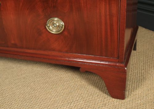 fig 6. Antique English Georgian Figured Mahogany Linen Press Chest Wardrobe (Circa 1800)