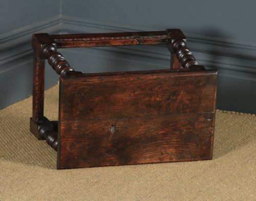 fig 3. Antique English Carolean Style Oak Joint Stool (Circa 1780 - 1800)