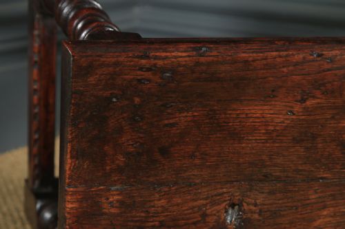 fig 4. Antique English Carolean Style Oak Joint Stool (Circa 1780 - 1800)