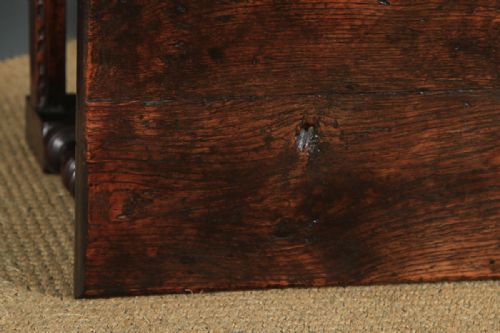 fig 5. Antique English Carolean Style Oak Joint Stool (Circa 1780 - 1800)