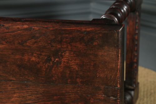 fig 7. Antique English Carolean Style Oak Joint Stool (Circa 1780 - 1800)