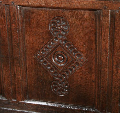 fig 7. Small Antique English Georgian Carved Oak High Back Hall Bench Settle (Circa 1750)