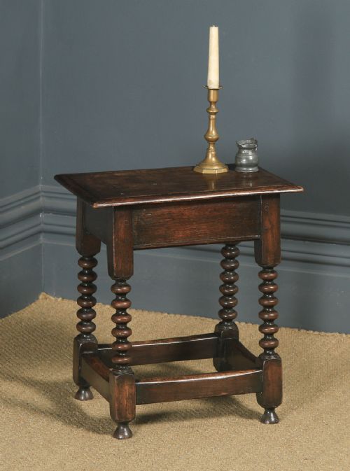 Antique English 17th Style Oak Joint Stool (Circa 1910)