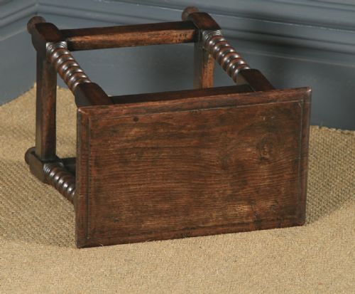 fig 3. Antique English 17th Style Oak Joint Stool (Circa 1910)