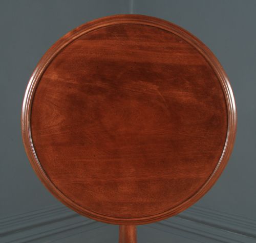 fig 3. Small Antique English Victorian Mahogany Tripod Circular Pedestal Wine Table (Circa 1850)
