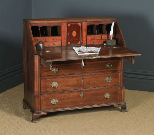 Antique English 18th Century Georgian Oak & Mahogany Office Bureau Desk (Circa 1780)