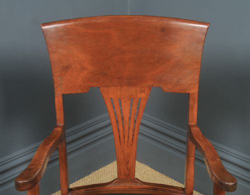 fig 3. Antique English Edwardian Art Nouveau Ash & Birch Revolving Office Desk Arm Chair (Circa 1910)