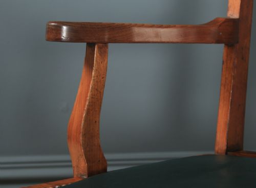 fig 6. Antique English Edwardian Art Nouveau Ash & Birch Revolving Office Desk Arm Chair (Circa 1910)