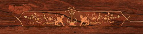 fig 5. Antique English Edwardian Rosewood Inlaid Sheet Music Display Cabinet (Circa 1910)