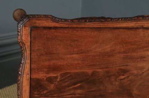 fig 6. Antique English Queen Anne Style Flame Mahogany & Glass Coffee Table (Circa 1930)