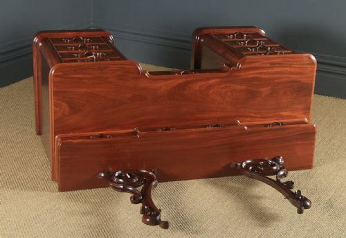 fig 1. Antique English Victorian Mahogany Pedestal Dressing Table with Mirror (Circa 1870)