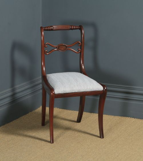 Antique English Georgian Regency Single One Mahogany Rope Twist Dining Chair (Circa 1820)