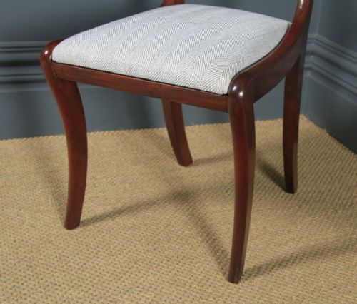 fig 6. Antique English Georgian Regency Single One Mahogany Rope Twist Dining Chair (Circa 1820)
