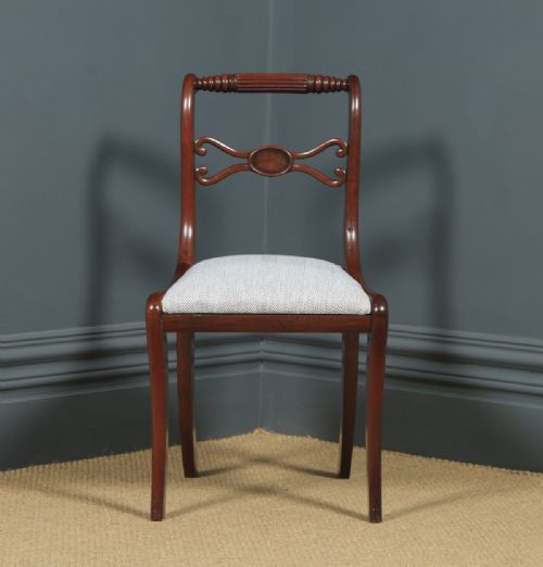 fig 1. Antique English Georgian Regency Single One Mahogany Rope Twist Dining Chair (Circa 1820)
