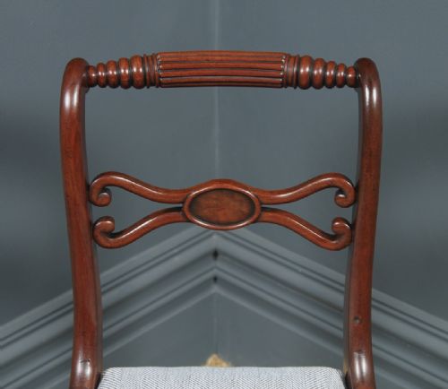 fig 4. Antique English Georgian Regency Single One Mahogany Rope Twist Dining Chair (Circa 1820)