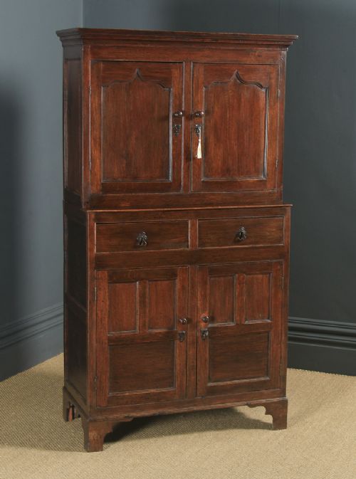 Antique Welsh 18th Century Georgian Oak Livery Press Housekeepers Cupboard (Circa 1780)