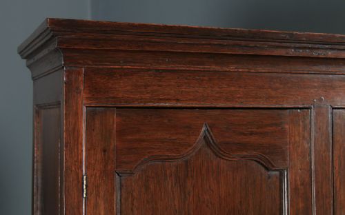 fig 1. Antique Welsh 18th Century Georgian Oak Livery Press Housekeepers Cupboard (Circa 1780)