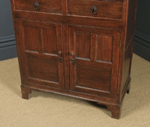fig 3. Antique Welsh 18th Century Georgian Oak Livery Press Housekeepers Cupboard (Circa 1780)