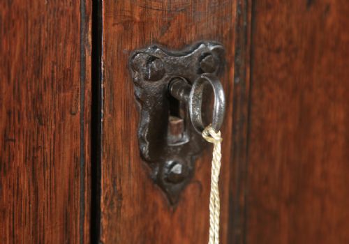 fig 5. Antique Welsh 18th Century Georgian Oak Livery Press Housekeepers Cupboard (Circa 1780)