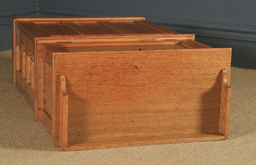 fig 2. Antique English Edwardian Oak Bureau Pedestal Office Desk (Circa 1910)
