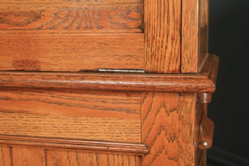 fig 5. Antique English Edwardian Oak Bureau Pedestal Office Desk (Circa 1910)