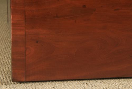 fig 4. Antique English Georgian Regency Figured Mahogany Bow Front Chest of Drawers (Circa 1820)