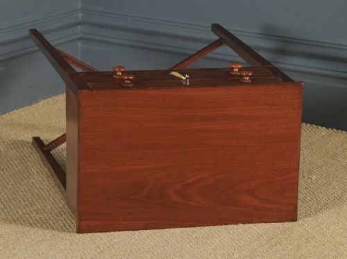 fig 3. Antique English Georgian Regency Mahogany Inlaid Work Lamp Side Table (Circa 1820)