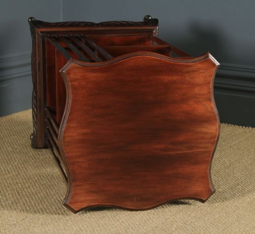 fig 4. Antique English Edwardian Mahogany Revolving Bookcase Shelf Stand Table (Circa 1910)