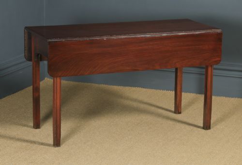 Antique English Georgian Cuban Mahogany Drop Leaf Pembroke Dining Side Table (Circa 1790)