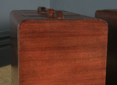 fig 5. Antique Pair of English Art Deco Mahogany Bedside Chest Tables (Circa 1935)