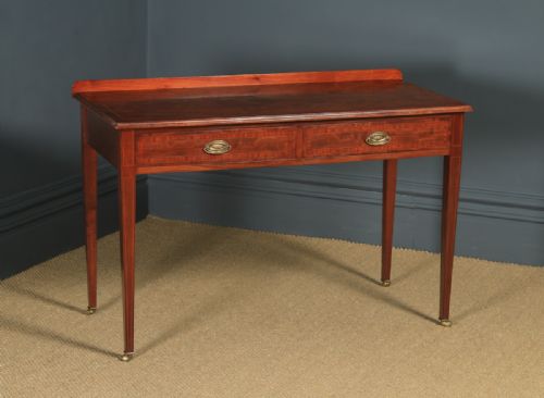Antique English Edwardian Regency Style Mahogany Inlaid Writing Table (Circa 1910)