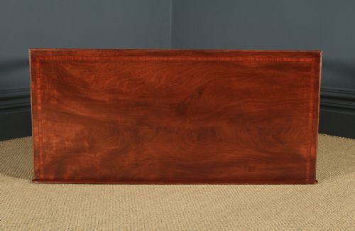 fig 2. Antique English Edwardian Regency Style Mahogany Inlaid Writing Table (Circa 1910)