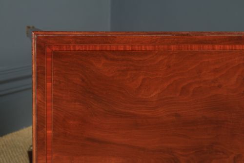 fig 3. Antique English Edwardian Regency Style Mahogany Inlaid Writing Table (Circa 1910)