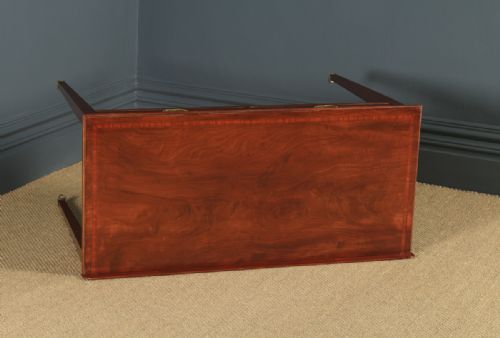 fig 4. Antique English Edwardian Regency Style Mahogany Inlaid Writing Table (Circa 1910)