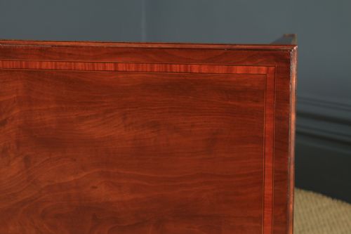 fig 6. Antique English Edwardian Regency Style Mahogany Inlaid Writing Table (Circa 1910)