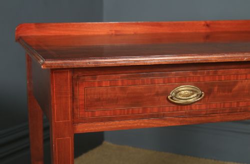 fig 7. Antique English Edwardian Regency Style Mahogany Inlaid Writing Table (Circa 1910)