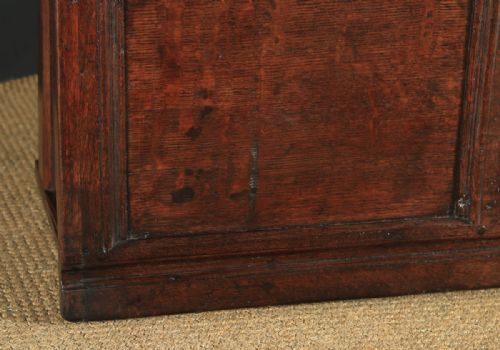 fig 4. Small Antique English 18th Century Georgian Oak Coffer Chest Blanket Box Trunk (Circa 1720)