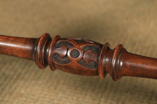 fig 3. Antique English Victorian Burr Walnut Inlaid Oval Occasional Silver Side Table (Circa 1870)