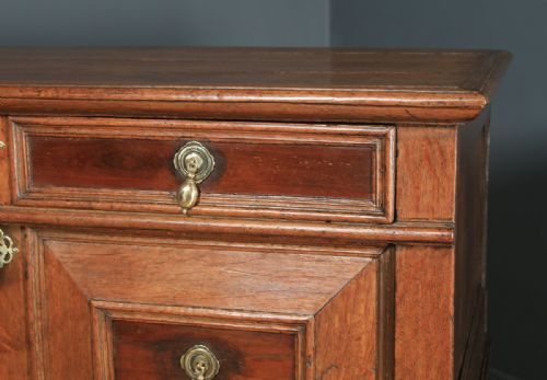 fig 9. Antique English 17th Century William & Mary Oak & Fruitwood Geometric Two-Part Chest of Drawers (Circa 1690)