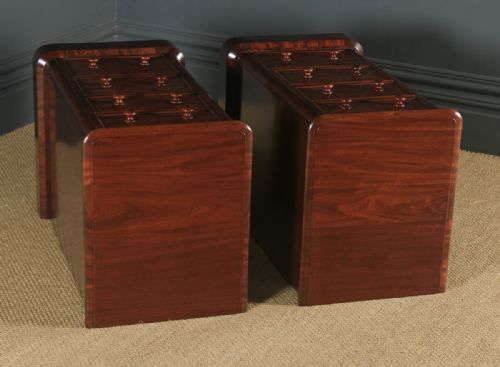 fig 3. Antique English Pair of Victorian Figured Mahogany Bedside Chests  (Circa 1860)