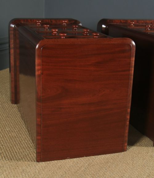 fig 4. Antique English Pair of Victorian Figured Mahogany Bedside Chests  (Circa 1860)