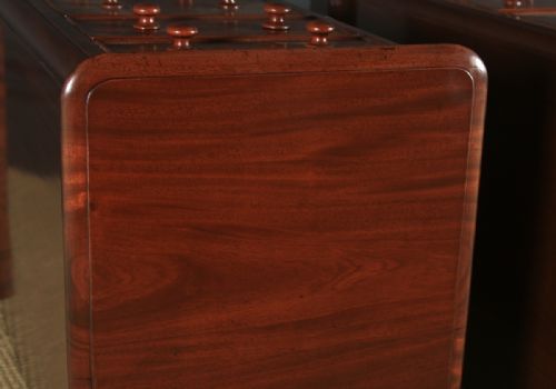 fig 5. Antique English Pair of Victorian Figured Mahogany Bedside Chests  (Circa 1860)