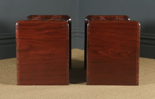 fig 6. Antique English Pair of Victorian Figured Mahogany Bedside Chests  (Circa 1860)