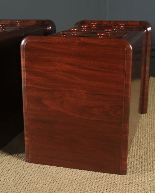 fig 7. Antique English Pair of Victorian Figured Mahogany Bedside Chests  (Circa 1860)