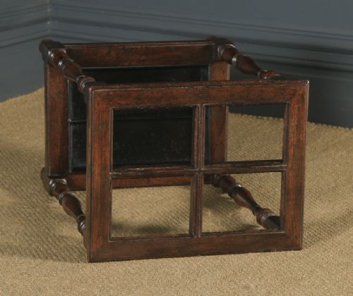 fig 3. Antique English Edwardian Quadrant Oak Stick & Umbrella Hall Stand (Circa 1910)