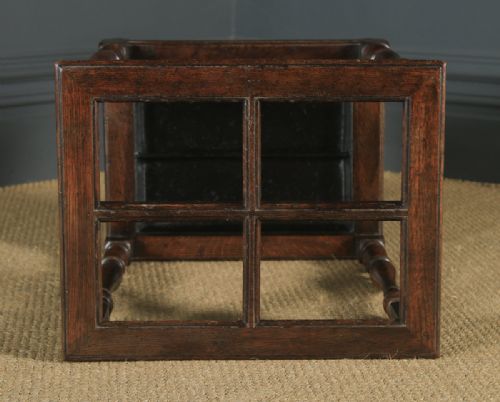 fig 6. Antique English Edwardian Quadrant Oak Stick & Umbrella Hall Stand (Circa 1910)